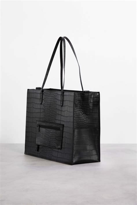 beis work tote black croc.